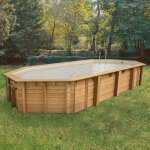 Piscine hors sol azura 7, 50 x 4, 00 x 1, 30 m liner beige