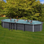 Piscine hors sol composite ovale 8, 04 x 3, 86 x 1, 24 m
