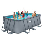 Piscine tubulaire rectangulaire grise 4, 01x2, 01x1, 22 m
