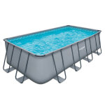 Piscine tubulaire rectangulaire grise 7, 32x3, 66x1, 32m