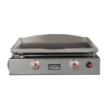Plancha gaz en inox avec 2 feux, plancha tonio