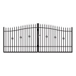 Portail acier galvanis battant 4m x h. 1, 5m noir rose