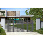 Portail acier galvanis battant 4m x h. 1, 8m gris kevin