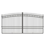Portail acier galvanis battant 4m x h. 1m80 noir paulo