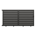 Portail alu coulissant 3m50 x h. 1m80 gris terre d'ombre easysize