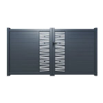 Portail aluminium battant 3, 5m x h. 1, 6m gris anthracite bondi2