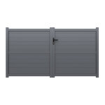 Portail aluminium battant 3, 5m x h. 1, 6m gris clair wodonga