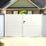Portail aluminium battant 3m x h. 1, 8m blanc spring