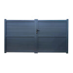 Portail aluminium battant 4m x h. 1, 6m gris anthracite leonora