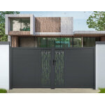 Portail aluminium battant 4m x h. 1, 8m gris anthracite gold