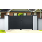 Portail aluminium battant 4m x h. 1, 8m gris anthracite spring