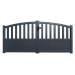 Portail aluminium battant 4m x h. 1, 4m gris anthracite adelaide