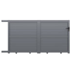 Portail aluminium coulissant 3, 5m x h. 1, 6m gris clair wodonga
