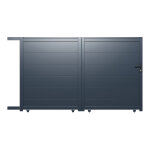Portail aluminium coulissant 3, 5m x h. 1, 6m gris lames xxl brisbane