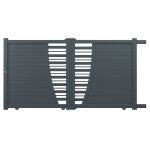 Portail aluminium coulissant 3, 5m x h. 1, 7m gris anthracite premium