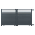 Portail aluminium coulissant 3, 5m x h. 1, 7m gris anthracite mackay