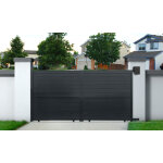Portail aluminium coulissant 3, 5m x h. 2m gris anthracite mildura