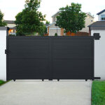 Portail aluminium coulissant 3m x h. 1, 8m gris anthracite spring