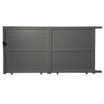 Portail aluminium coulissant 3m x h. 1, 8m gris terre d'ombre spring