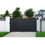 Portail aluminium coulissant 4m x h. 1, 8m gris anthracite spring