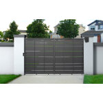 Portail fer coulissant 3, 5m x h. 1, 82m noir aloes
