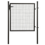 Portillon grillag gris avec poigne et serrure l 1m, hauteur 1m