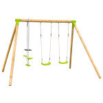 Portique en bois 2m30 avec balançoire 2 places et 1 vis à vis beluga Portique en bois 2m30 avec balançoire 2 places et 1 vis à vis beluga