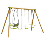 Portique bois avec balançoire siège face à face nacelle fossa Portique bois avec balançoire siège face à face nacelle fossa