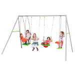 Portique en métal avec balançoire 2 places face à face nacelle trigano Portique en métal avec balançoire 2 places face à face nacelle trigano