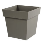 Eda grand pot de fleurs carr toscane 39 cm coloris taupe 38l