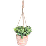 Pot de fleurs avec plante artificielle  suspendre terracotta 11 cm