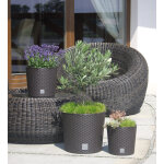 Pot de fleurs en plastique rond rato 40 cm 35l anthracite