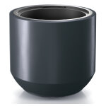 Pot de fleurs rond en plastique heos h. 35 cm anthracite