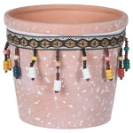 Pots de fleurs terracotta avec perles 12