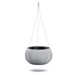 Pot rond en plastique bowl  suspendre d. 37cm 9l gris bton