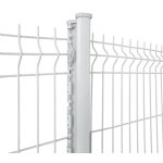 Poteau  encoches pour panneau rigide h 1 m blanc