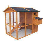 Poulailler en bois avec enclos chicken duplex brun jusqu' 8 poules
