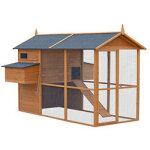 Poulailler en bois avec enclos chicken duplex xl jusqu' 10 poules