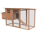 Poulailler en bois avec enclos cottage brun 3  4 poules