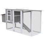 Poulailler en bois avec enclos cottage gris 3  4 poules