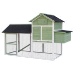 Poulailler en bois avec enclos oofarmer xl vert 6  7 poules