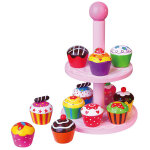 Prsentoir et 12 cupcakes en bois