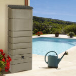 Rcuprateur eau mural taupe 300 litres et raccord chneau inclus