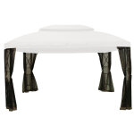 Rideaux taupe pour tonnelle autoportante 3x4m grenade