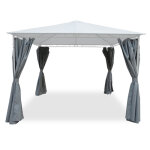 Rideaux pour tonnelle autoportante aveyron gris 300 x 300 cm