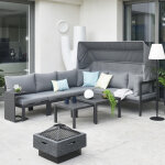 Salon bas de jardin aluminium anthracite figari