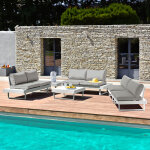 Salon de jardin modulable bas en aluminium monaco 6  7 places