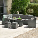 Salon bas de jardin aluminium rsine tresse anthracite olympie