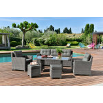 Salon bas de jardin dinatoire rsine tresse anthracite delphes