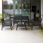 Salon bas de jardin résine anthracite miami Salon bas de jardin résine anthracite miami